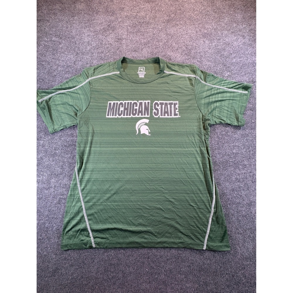 ProEdge Michigan State Spartans Green Performance T-Shirt Mens Large NCAA MSU
